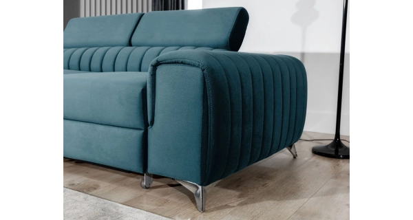 Rohová sedačka CURRAN 21, levá, modrá látka