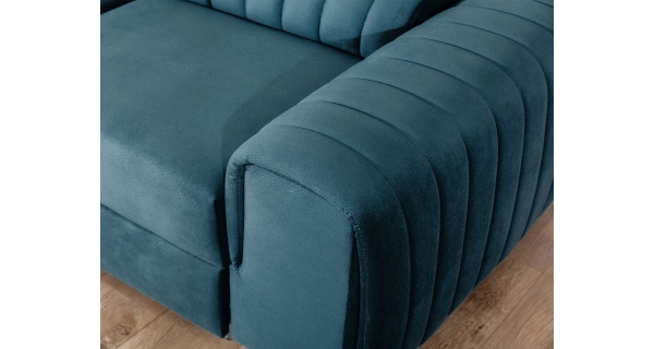 Rohová sedačka CURRAN 21, levá, modrá látka