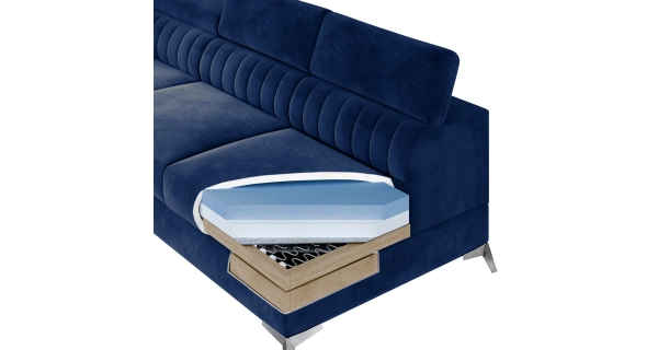 Rohová sedačka CURRAN 3, levá, béžová látka