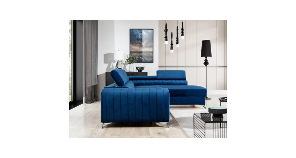 Rohová sedačka CURRAN 33, pravá, modrá látka