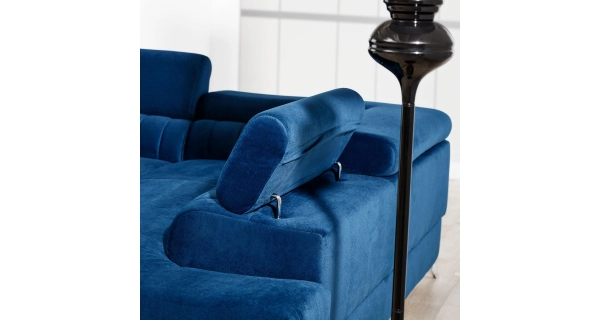 Rohová sedačka CURRAN 33, pravá, modrá látka