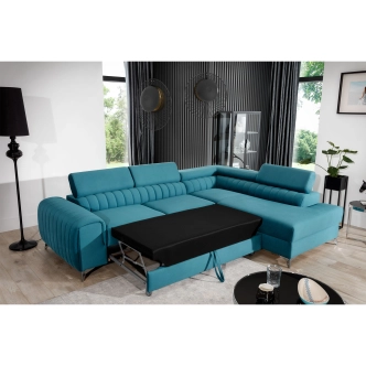 Rohová sedačka CURRAN 37, pravá, tmavě šedá látka