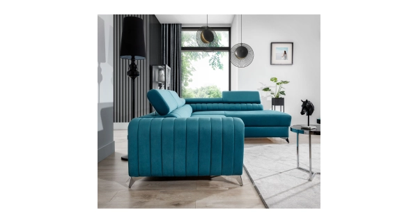 Rohová sedačka CURRAN 37, pravá, tmavě šedá látka