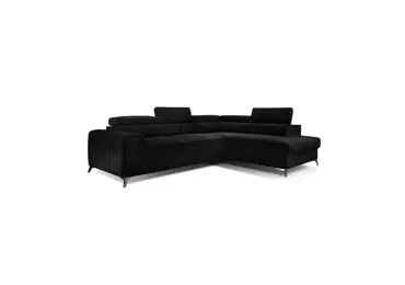 Rohová sedačka CURRAN 39, pravá, černá látka