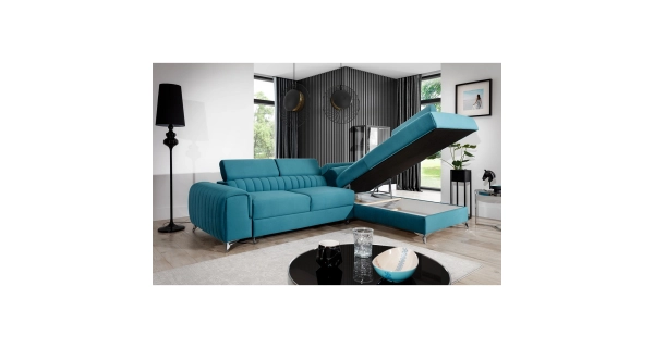 Rohová sedačka CURRAN 41, pravá, šedá látka