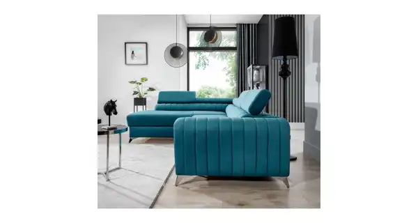 Rohová sedačka CURRAN 5, levá, tmavě šedá látka