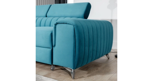 Rohová sedačka CURRAN 5, levá, tmavě šedá látka