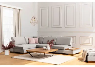 Rohová sedačka DARIUS, levá, světle šedá