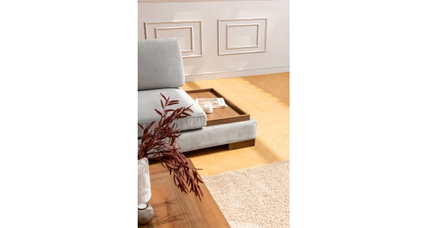 Rohová sedačka DARIUS, levá, světle šedá