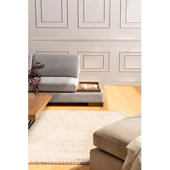 Rohová sedačka DARIUS, levá, světle šedá