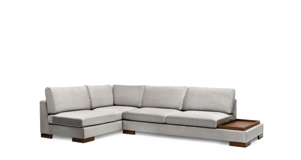 Rohová sedačka DARIUS, levá, světle šedá