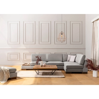 Rohová sedačka DARIUS, pravá, světle šedá