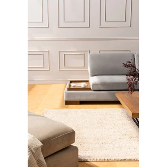 Rohová sedačka DARIUS, pravá, světle šedá