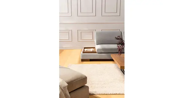 Rohová sedačka DARIUS, pravá, světle šedá