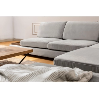 Rohová sedačka DARIUS, pravá, světle šedá
