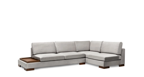 Rohová sedačka DARIUS, pravá, světle šedá
