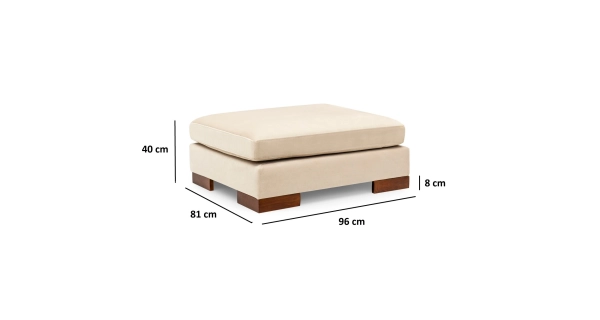 Rohová sedačka DARIUS s taburetem, levá, béžová