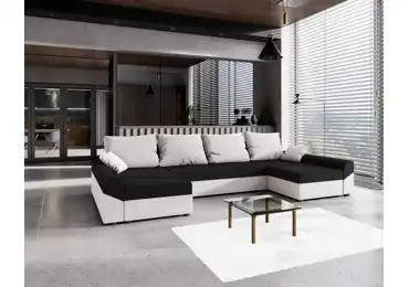 Rohová sedačka do U ATTANASIO, černá/bílá