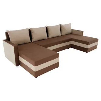 Rohová sedačka do U BICON, hnědá/béžová