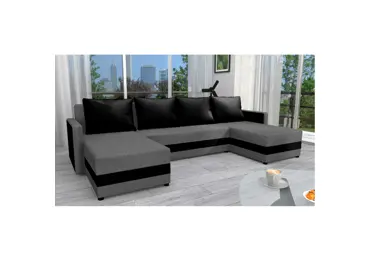 Rohová sedačka do U BICON, šedá/černá