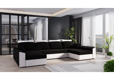 Rohová sedačka do U BUSH, černá/bílá