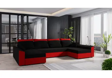 Rohová sedačka do U BUSH, černá/červená