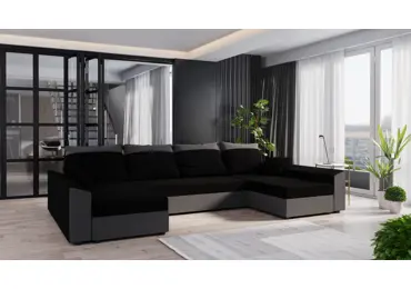 Rohová sedačka do U BUSH, černá/šedá