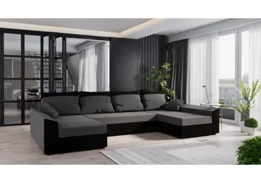 Rohová sedačka do U BUSH, šedá/černá