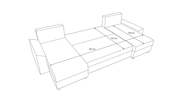 Rohová sedačka do U BUSH, tmavě šedá