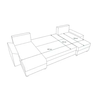 Rohová sedačka do U BUSH, tmavě šedá/světle šedá