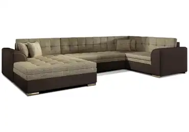 Rohová sedačka do U ESSLOR, levá, hnědá/tmavě hnědá