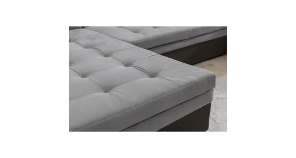 Rohová sedačka do U ESSLOR, levá, tyrkysová/tmavě šedá