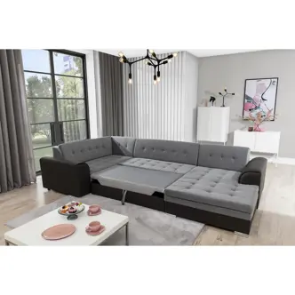 Rohová sedačka do U ESSLOR, pravá, tmavě šedá/světle šedá