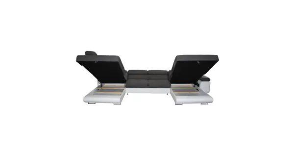 Rohová sedačka do U LAING mini+L, levá, tmavě hnědá/béžová