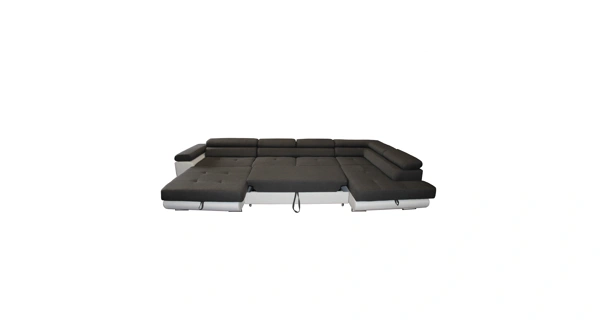 Rohová sedačka do U LAING  mini+L, pravá, tmavě šedá/černá