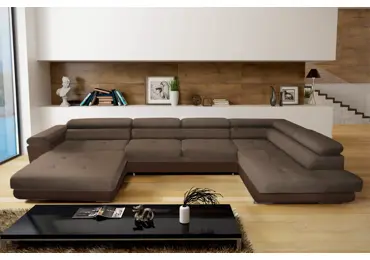 Rohová sedačka do U LAING U mini+L, pravá, hnědá/hnědá