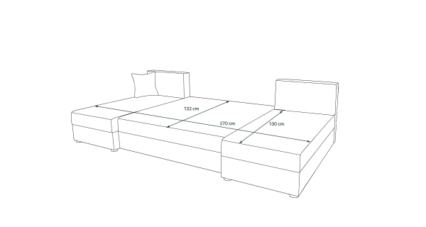 Rohová sedačka do U LEFHET, béžová/hnědá