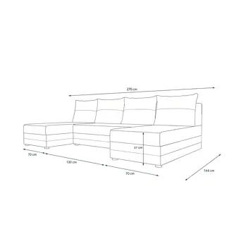 Rohová sedačka do U LEFHET, béžová/hnědá