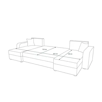 Rohová sedačka do U LEFHET BIS, tmavě šedá/světle šedá