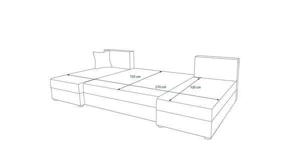 Rohová sedačka do U LEFHET, černá/bílá