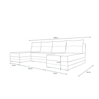 Rohová sedačka do U LEFHET, černá/bílá