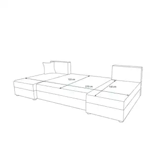 Rohová sedačka do U LEFHET, černá/červená