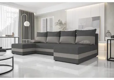 Rohová sedačka do U LEFHET, tmavě šedá/světle šedá