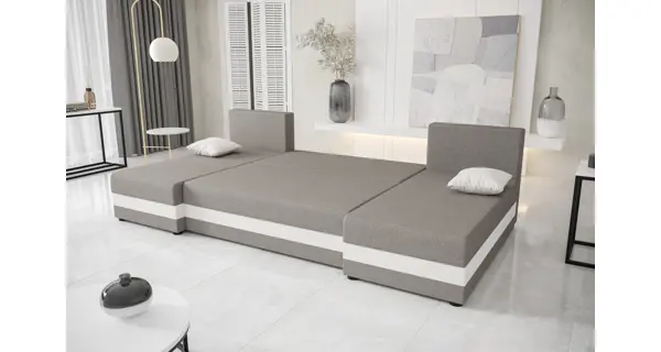 Rohová sedačka do U LEFHET, tmavě šedá/světle šedá