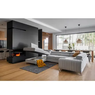 Rohová sedačka do U ZEKON, černá látka, levá