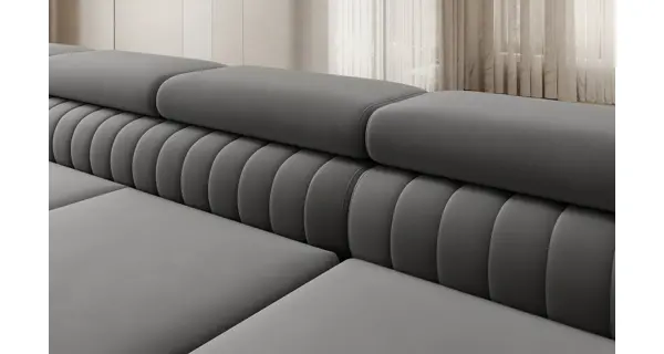 Rohová sedačka do U ZEKON, šedá látka, levá