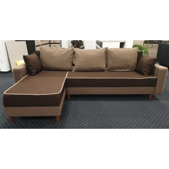 Rohová sedačka ENDLER, světle hnědá/tmavě hnědá