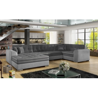 Rohová sedačka ESSLOR, levá, tmavě šedá/světle šedá