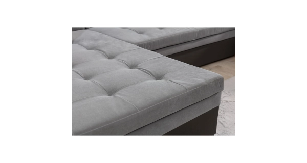 Rohová sedačka ESSLOR, levá, tmavě šedá/světle šedá