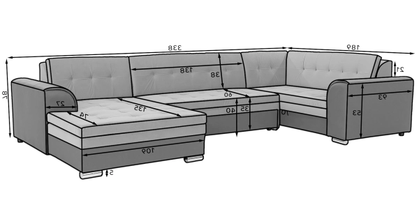Rohová sedačka ESSLOR, levá, tmavě šedá/světle šedá